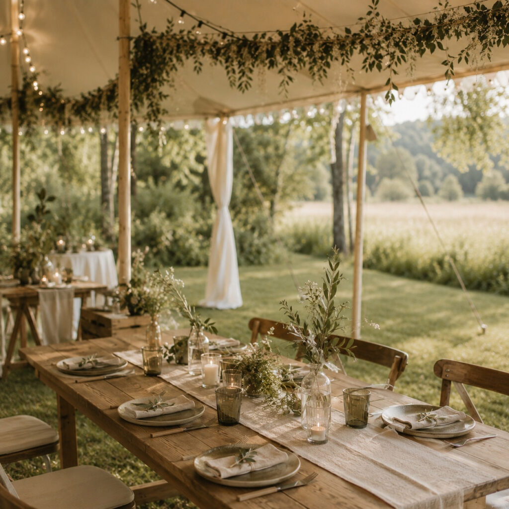 hochzeit im zelt deko 1